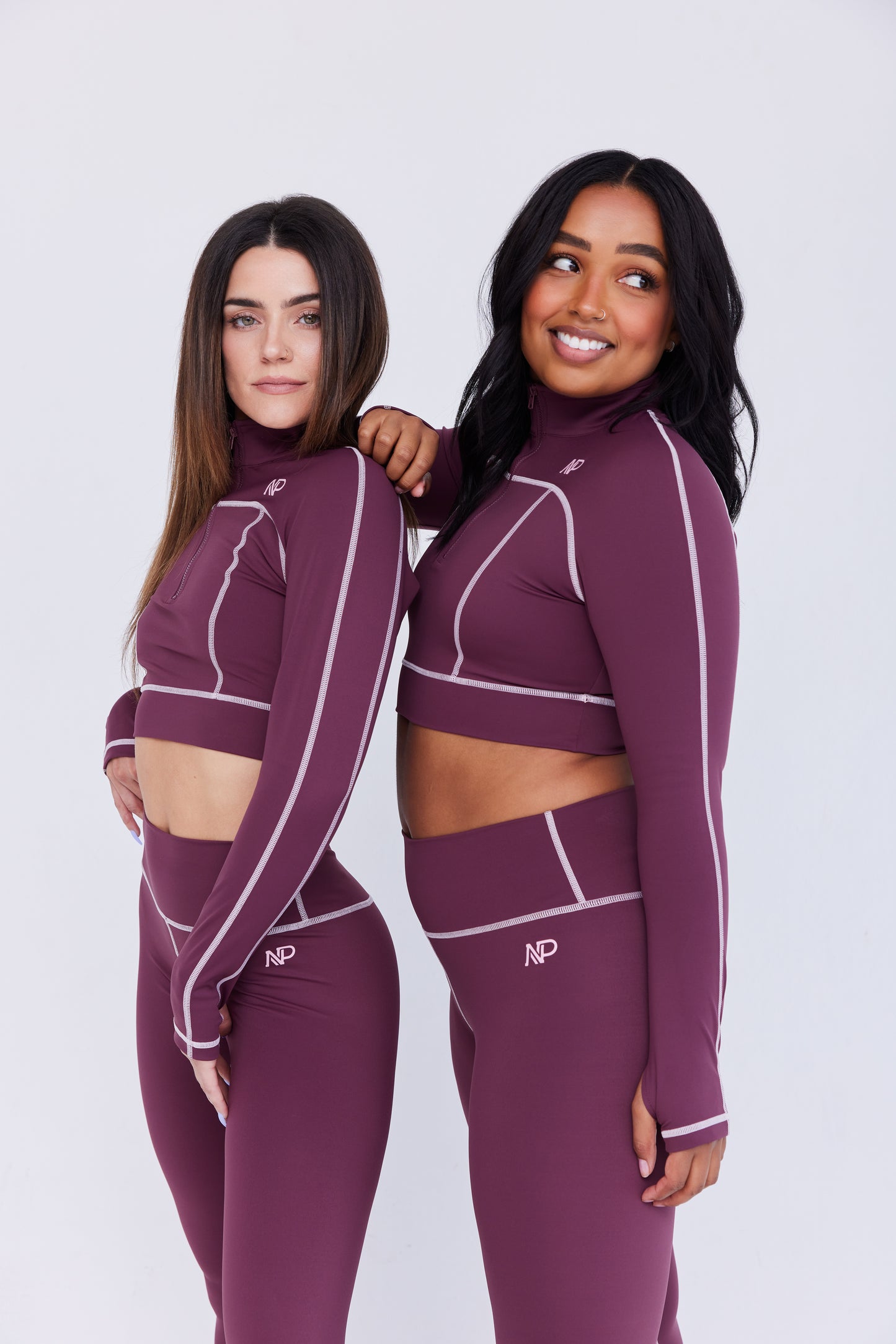 Women's Zip Crop Top - Merlot