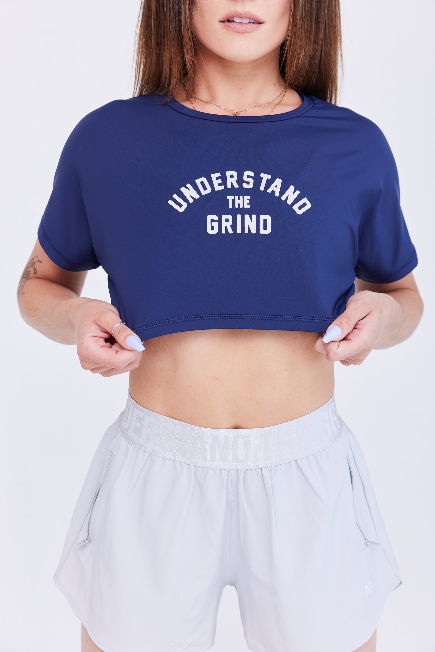 Women's Crop Tee - Navy