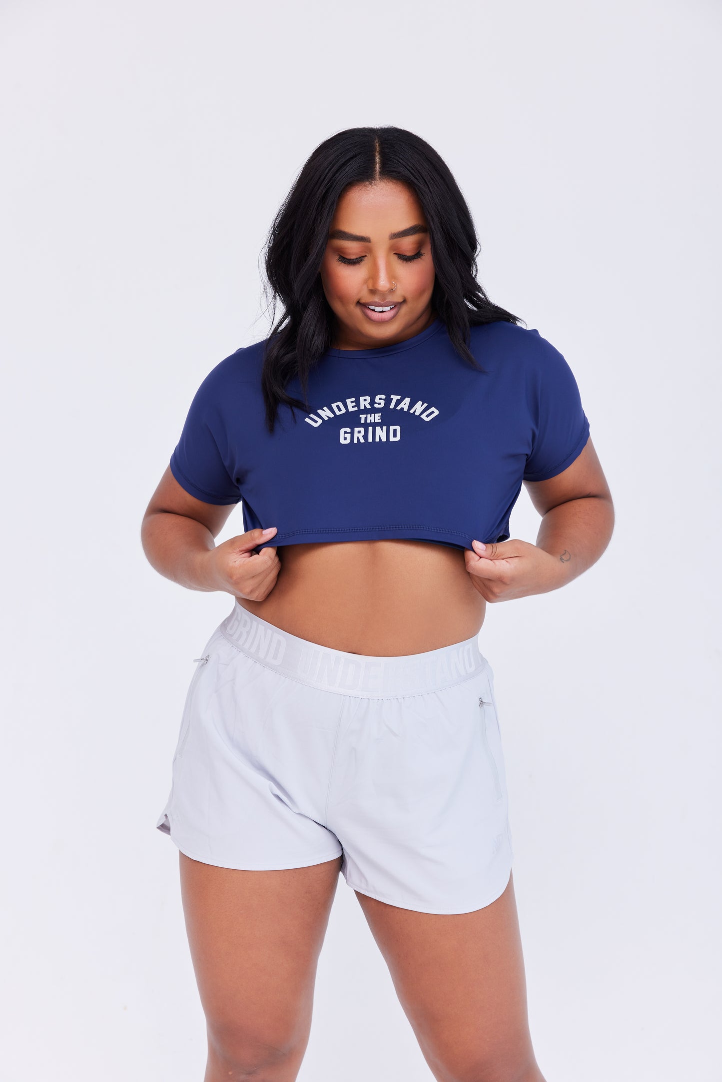 Women's Crop Tee - Navy