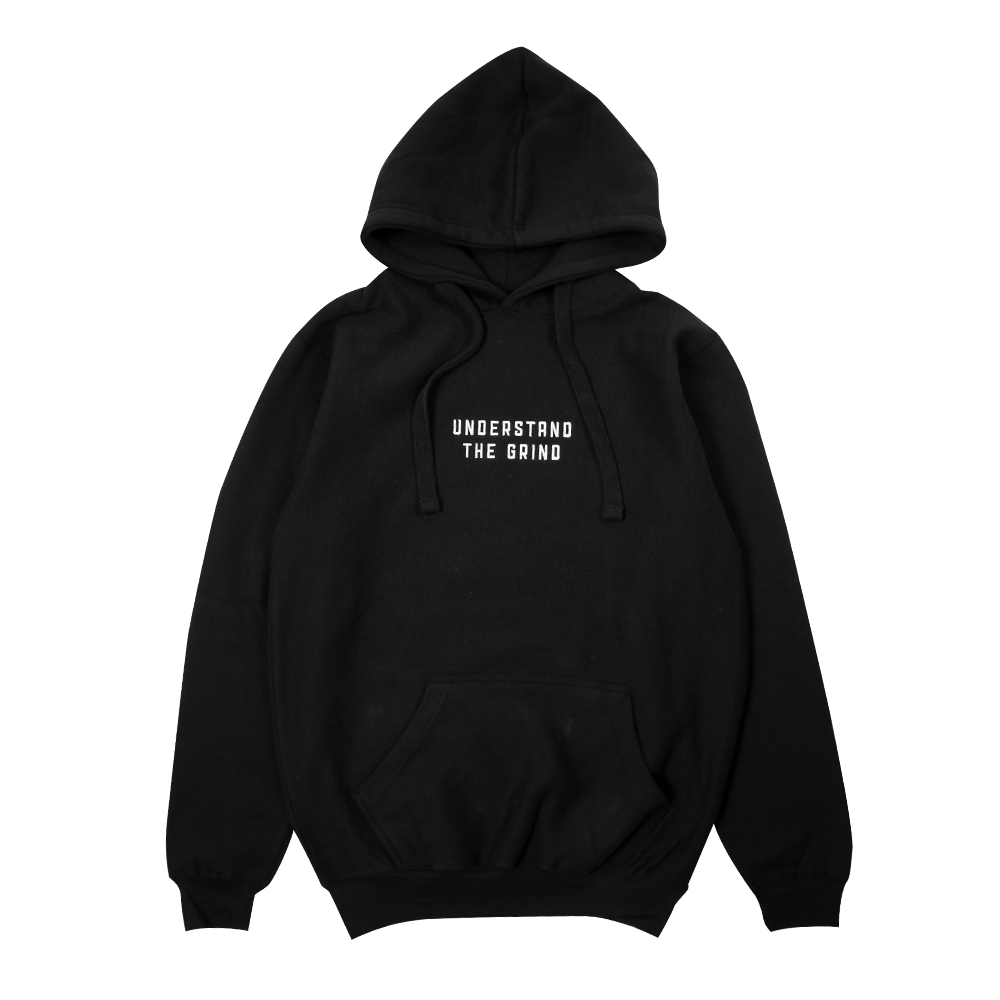 Understand the Grind Men's Embroidered Pullover Hoodie - Black