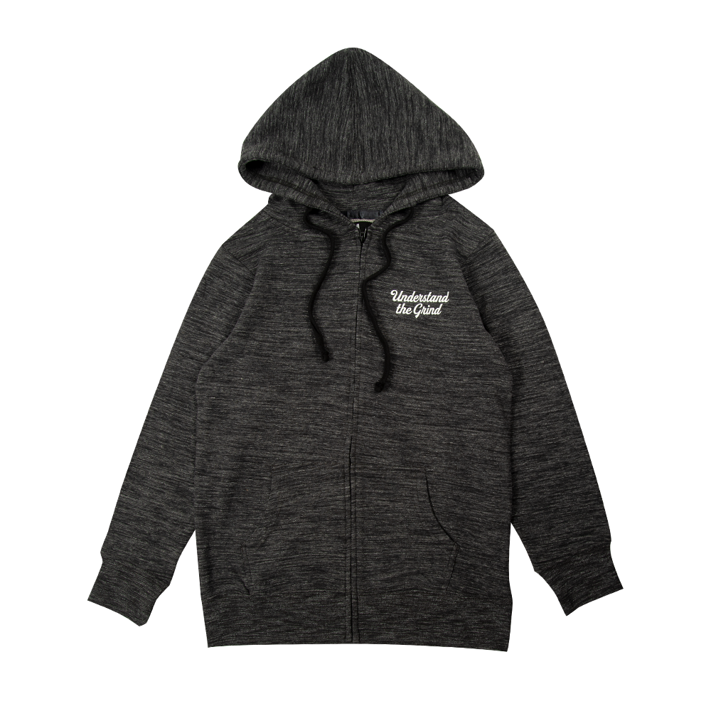 Understand the Grind Script Women's Zip-Up Hoodie - Marled Ash