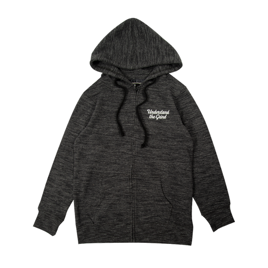 Understand the Grind Script Women's Zip-Up Hoodie - Marled Ash