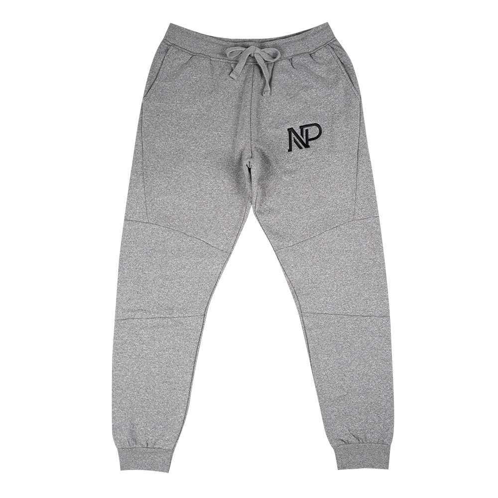 NP Embroidered Men's Panelled Jogger - Graphite Heather