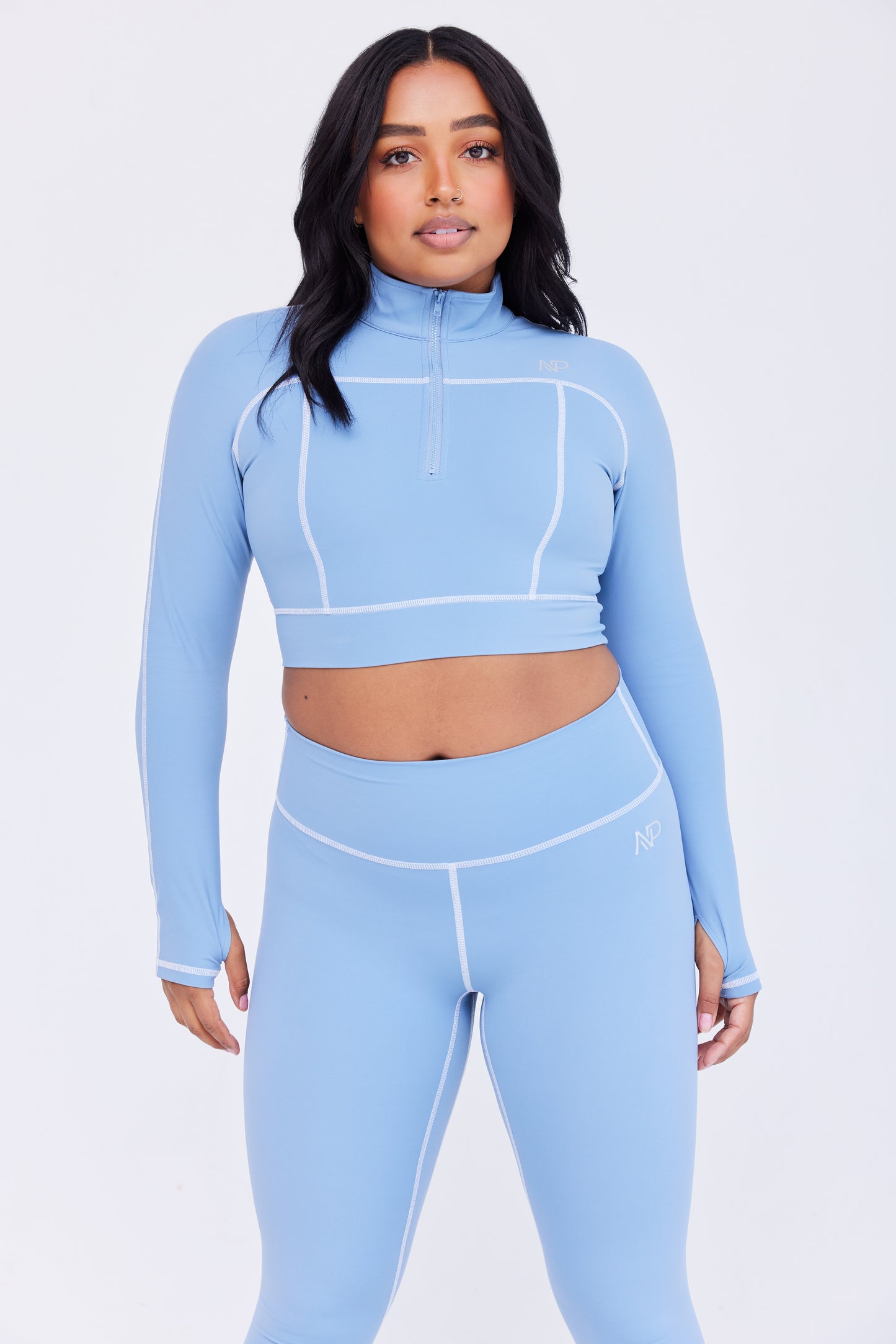 Women's Zip Crop Top - Lagoon