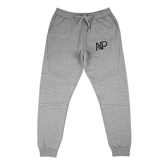 NP Embroidered Men's Panelled Jogger - Graphite Heather